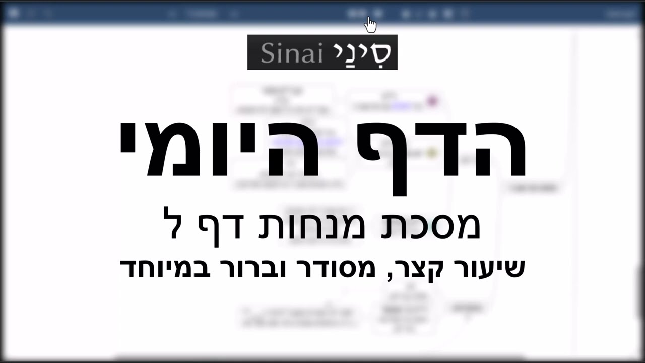 הדף היומי של אתר סיני - מנחות דף ל - שיעור קצר וברור במיוחד מאת אורי בריליאנט