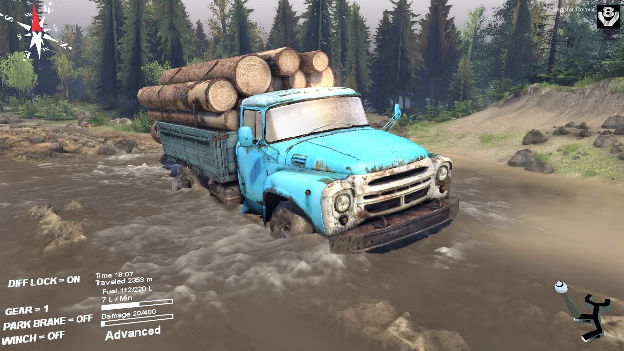 Spintires - ZIL 130 delivering logs - Coast map