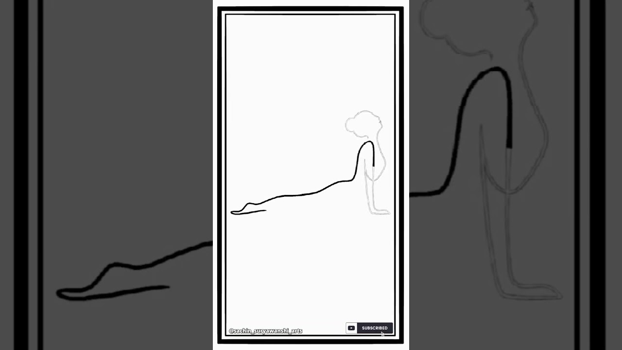 🥰Girl Yoga Pose One Line Art 🥰|Tutorial|#shorts#onelineart#yoga#viral#trending