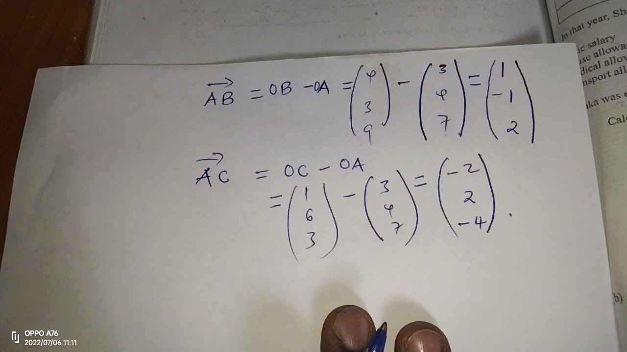 COLLINEARITY OF POINTS. VECTORS.