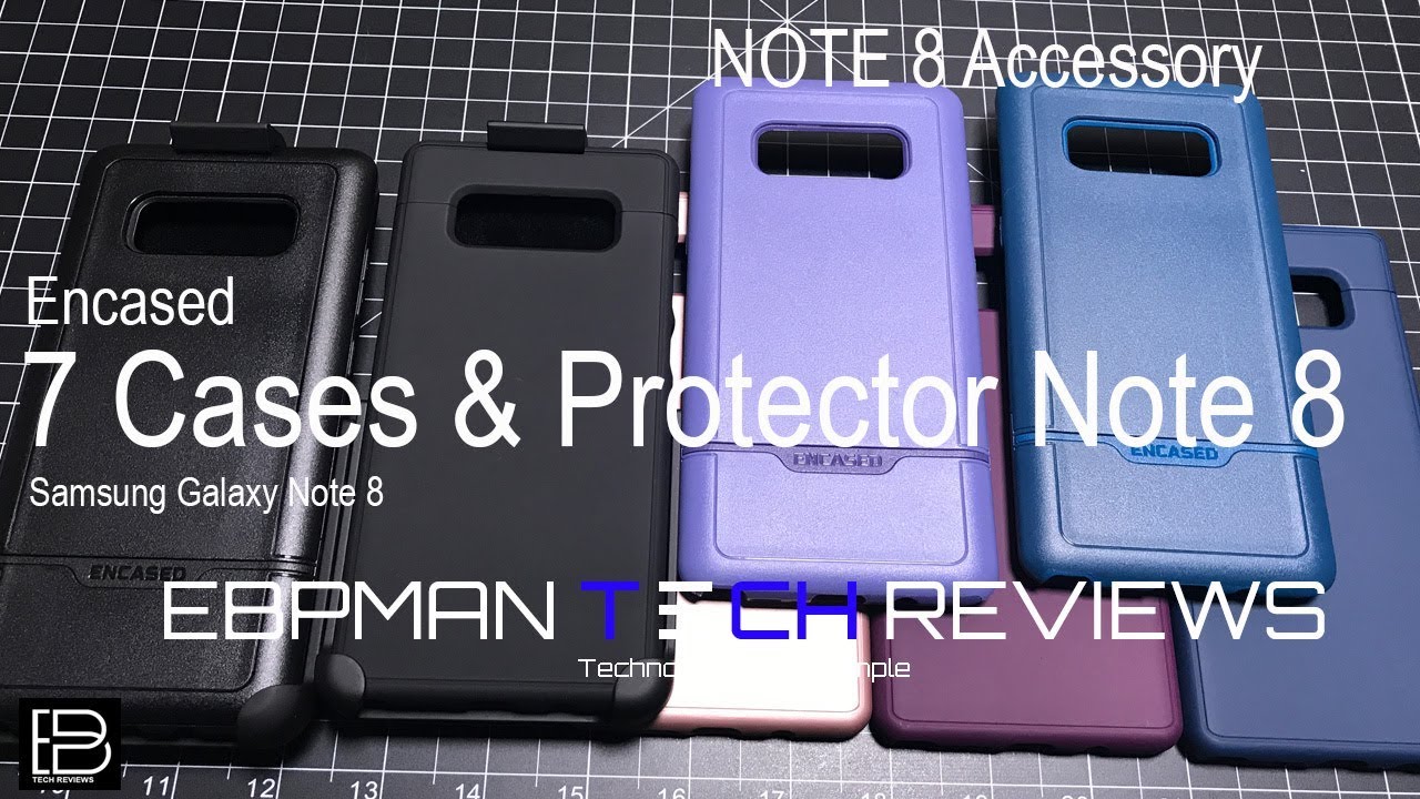 Seven Cases and (Don't Buy Glass Screen Protector) for the Samsung Galaxy Note 8 from Encased