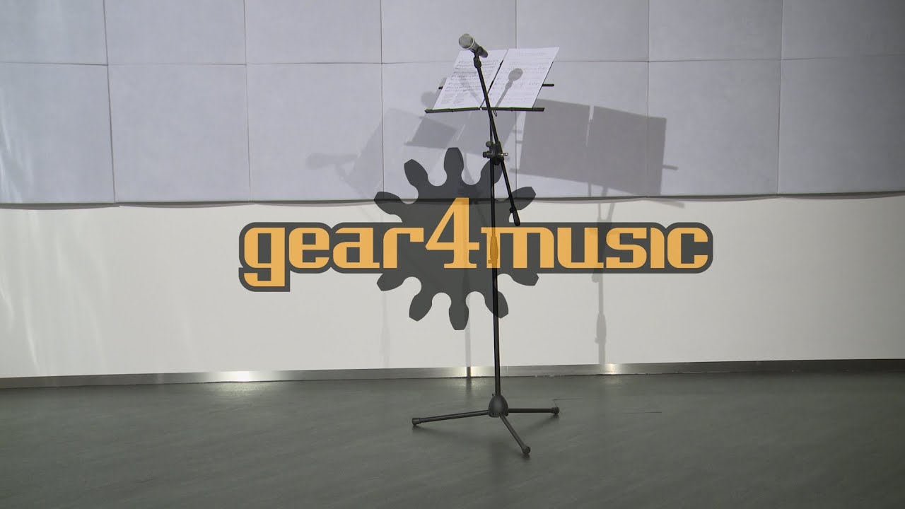 Boom Mic Stand with Music Stand by Gear4music
