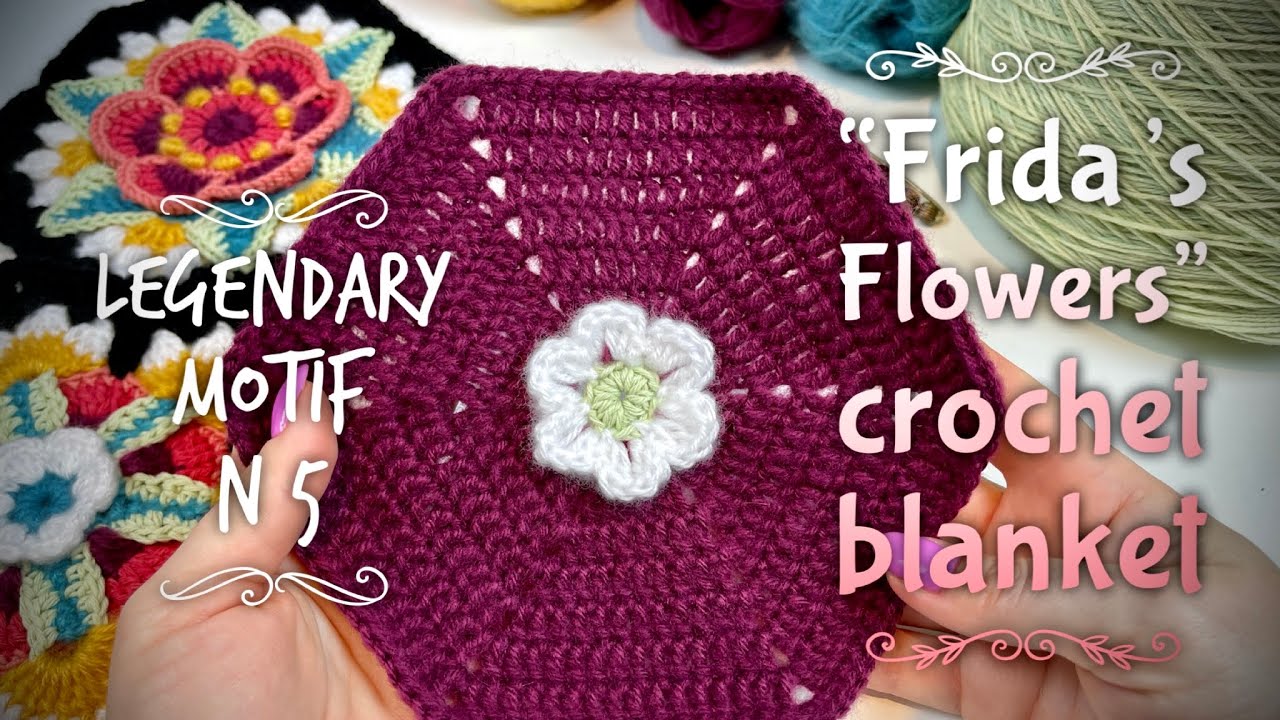 ВЯЖЕМ ЛЕГЕНДАРНЫЙ ПЛЕД КРЮЧКОМ «ЦВЕТЫ ФРИДЫ» МОТИВ 5(6)🌻 HOW TO CROCHET “FRIDA’S FLOWERS” BLANKET