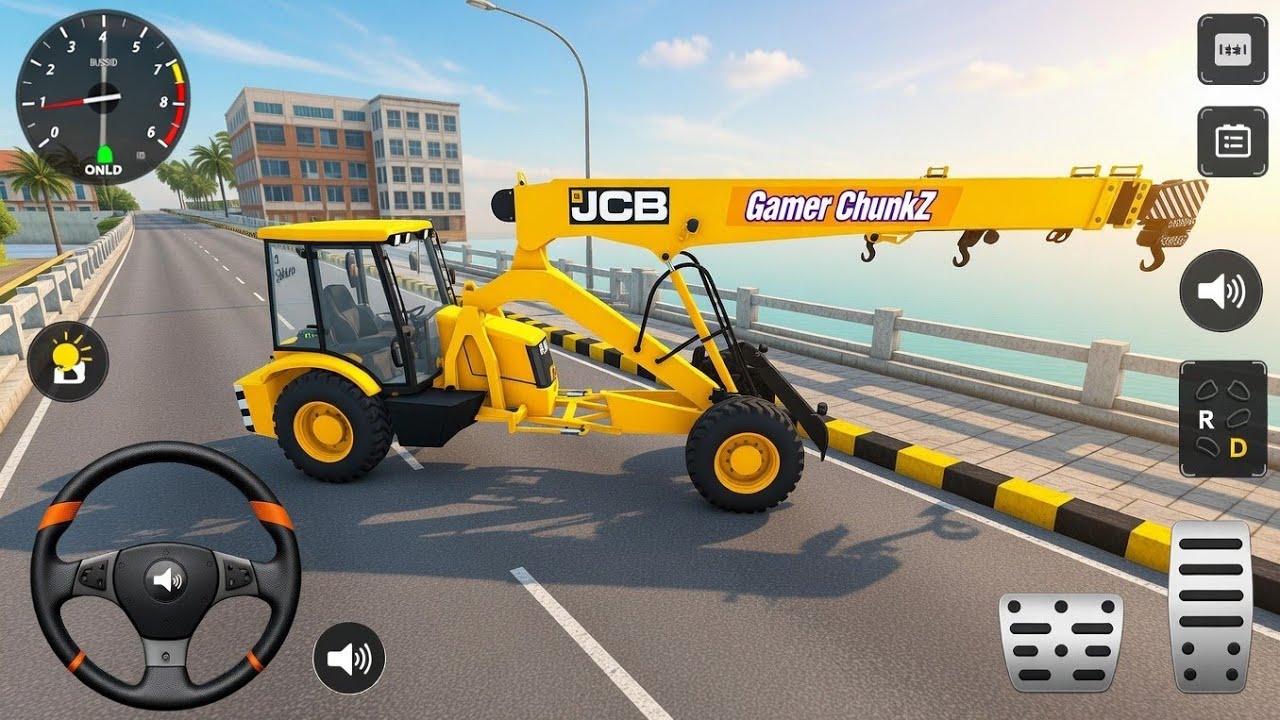 JCB Crane Speed Breaker Offroad Driving Gameplay | Bus Simulator Indonesia | Android Gameplay 