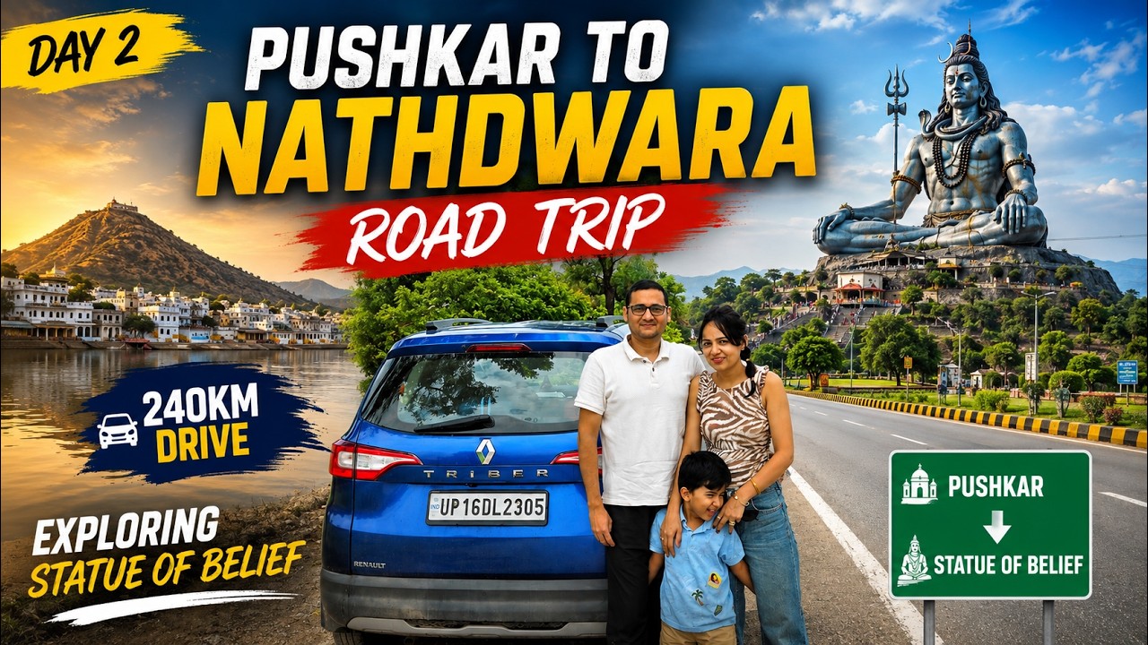 Pushkar to Nathdwara Road Trip | Beautiful Evening at Statue of Belief | Rajasthan Travel Vlog
