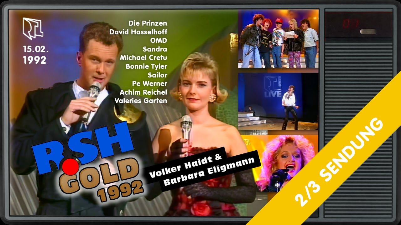 RSH Gold 1992: David Hasselhoff, Die Prinzen, Sandra u.v.a. (RTL 1992)