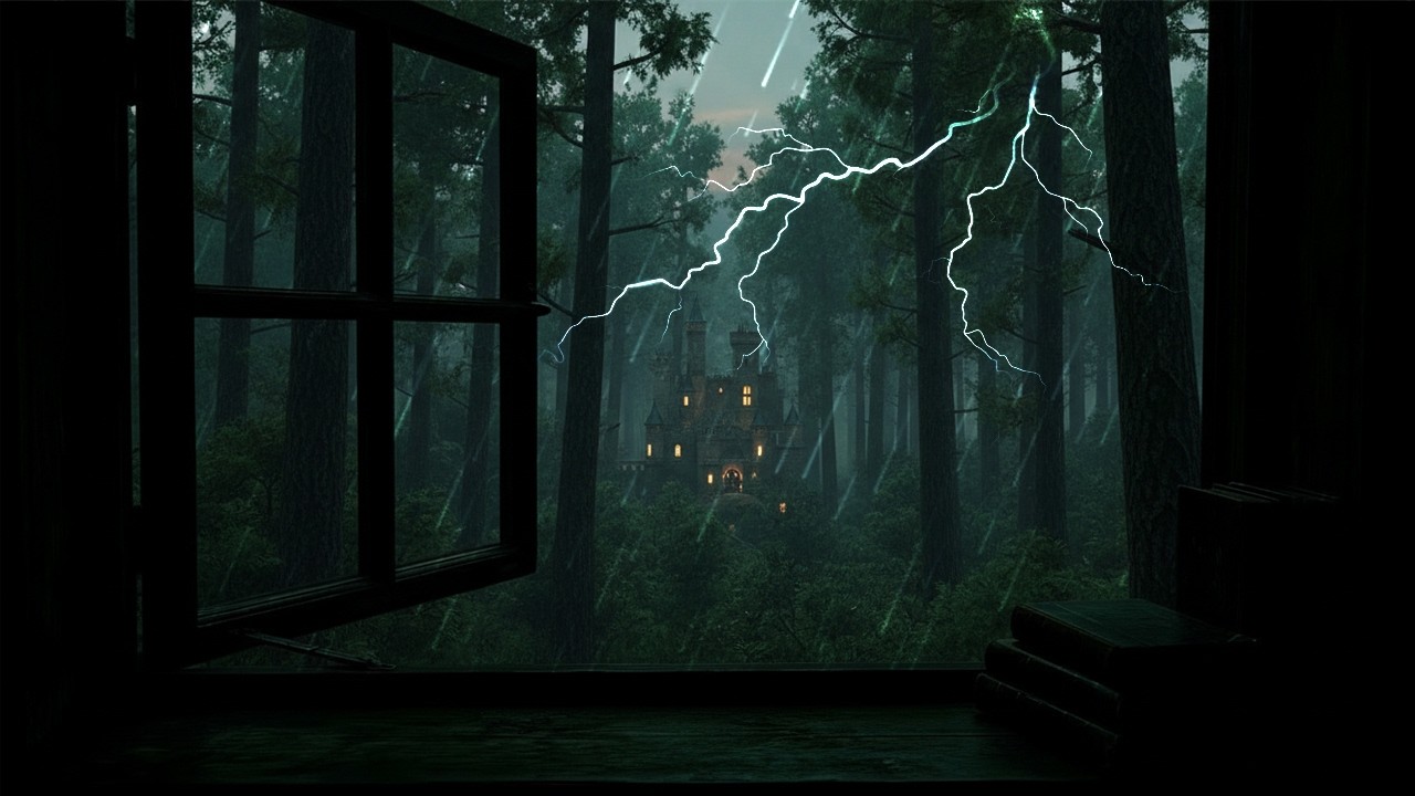 Midnight Rain & Distant Thunder  Cozy Window Ambience for Sleep