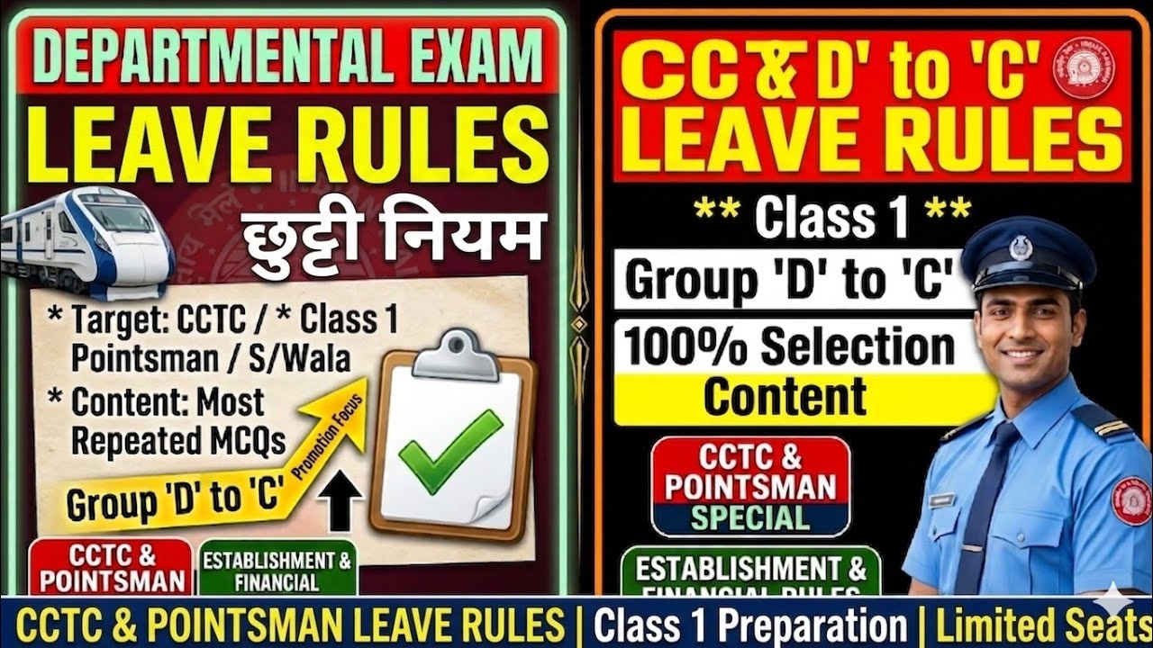 रेलवे अवकाश नियम महत्वपूर्ण जानकारी