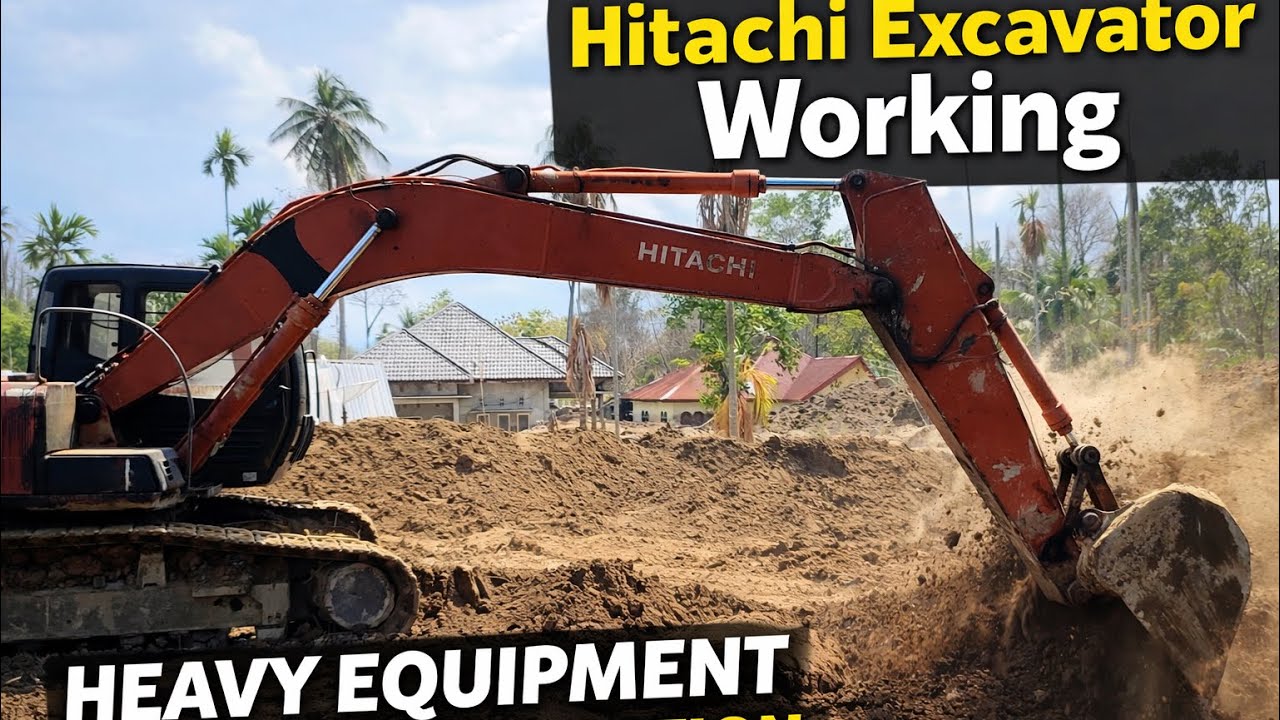 Hitachi Excavator Working | Heavy Equipment Earthmoving Action