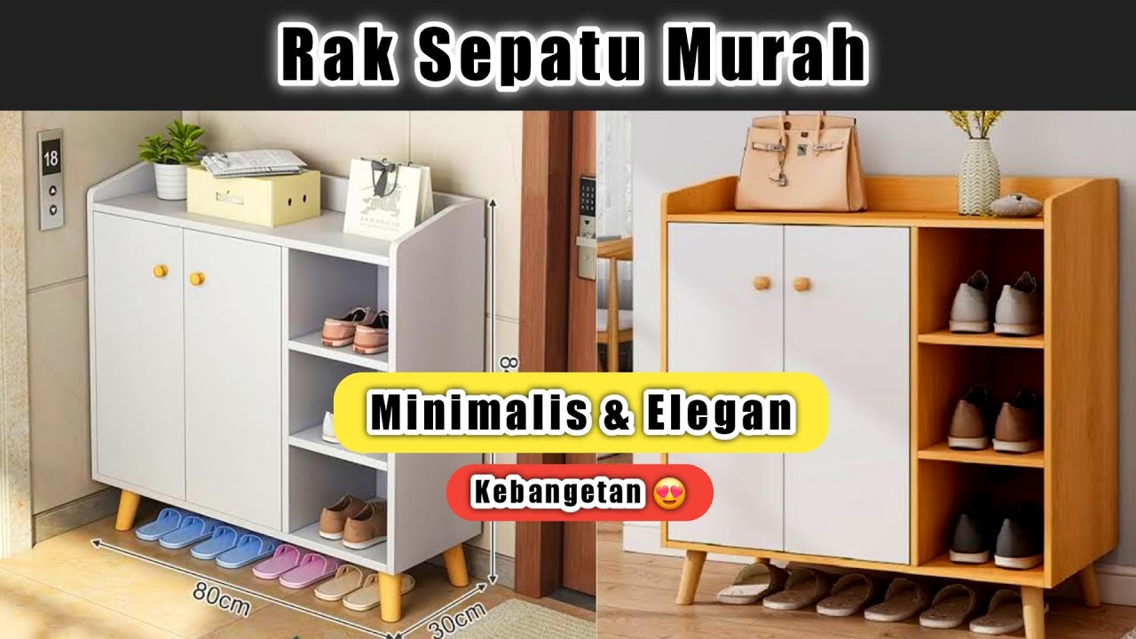 Menyusun E-TIFE Homsaura Homedoki Rak Sepatu Susun Tertutup Aesthetic Minimalis Murah Shopee