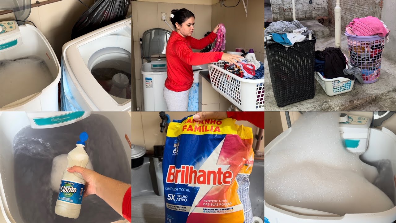 LAVANDO ROUPAS DAS 05h00 AS 12:15| 15 DIAS SEM LAVAR ROUPAS| TINHA MUITA ROUPA SUJA *NO TANQUINHO*