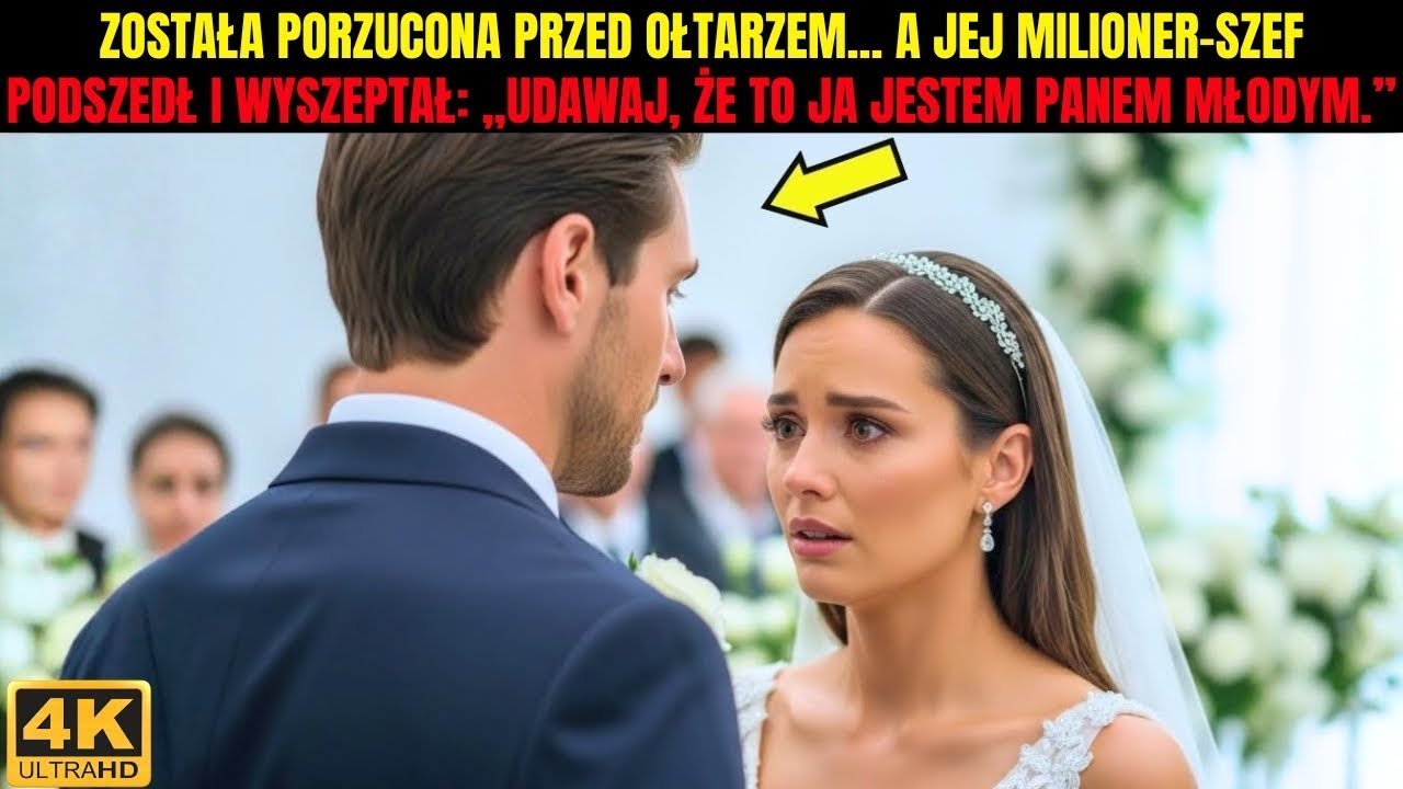 Została porzucona przed ołtarzem… a jej milioner szef podszedł i wyszeptał  „Udawaj, że to ja jestem