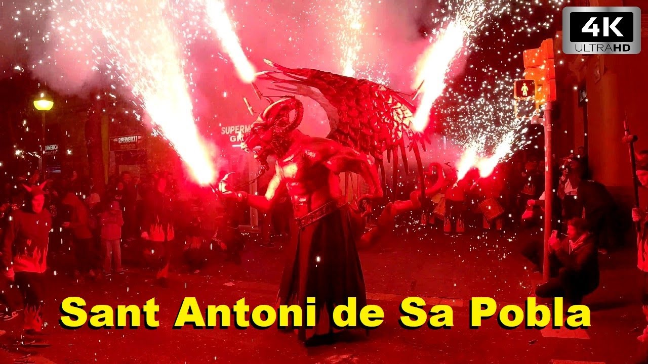 BARCELONA Sant Antoni de Sa Pobla | CORREFOC (25/1/2025) [4K, 60ftps] Spain
