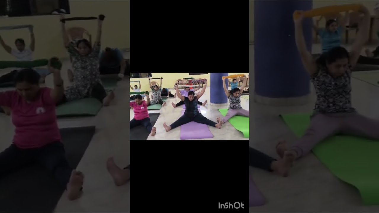 #Dupatta workout,full body stretching# by surekha's power women yoga class....