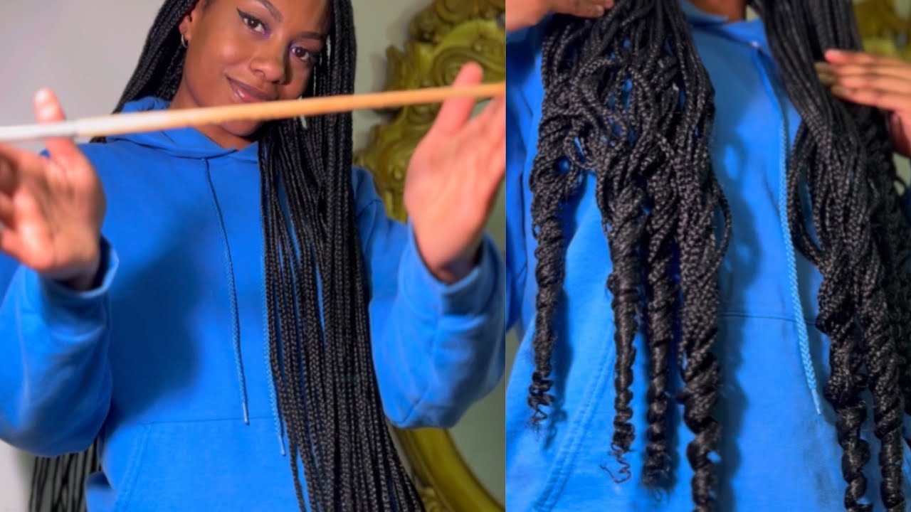 C&oacute;mo RIZAR las puntas de tus Trenzas Africanas con un PINCEL y agua caliente