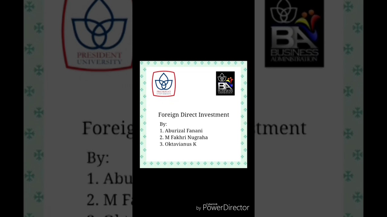 FDI (Foreign Direct Investment) by Retail Business President University 2015
