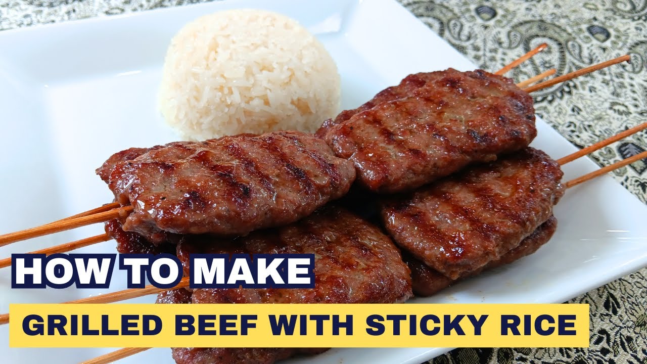 Make Easy GRILLED BEEF WITH STICKY RICE ( Thai Style! ) with perfect spices! TUTORIAL IN 5 MINS!