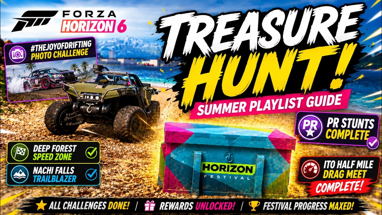FORZA HORIZON 6: Летний плейлист! #РАДОСТЬДРИФТА, поиск сокровищ и PR-трюки