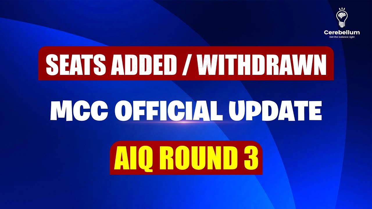 MCC Surprise Update Seats Added/Removed in Round 3 | NEET PG 2025 AIQ