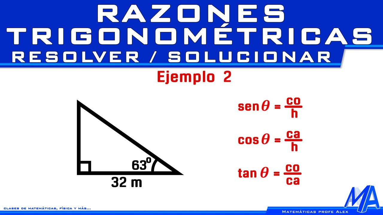 Resolver o Solucionar un triángulo con RAZONES TRIGONOMÉTRICAS |  Ejemplo 2