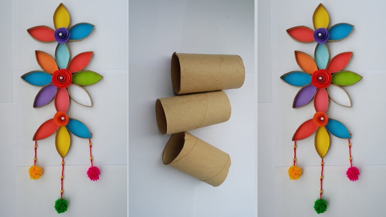 DIY: Wall Hanging Idea!!! How to Make Beautiful Wall Hanging With Toilet Paper Roll..!!!
