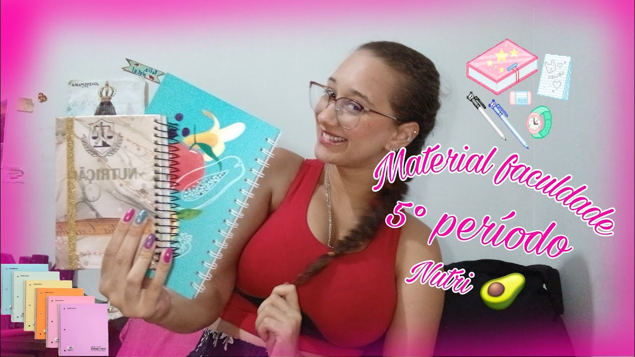 Mostrei meu MATERIAL da FACULDADE  de NUTRIÇÃO 5° período | Natália Camila 💜 