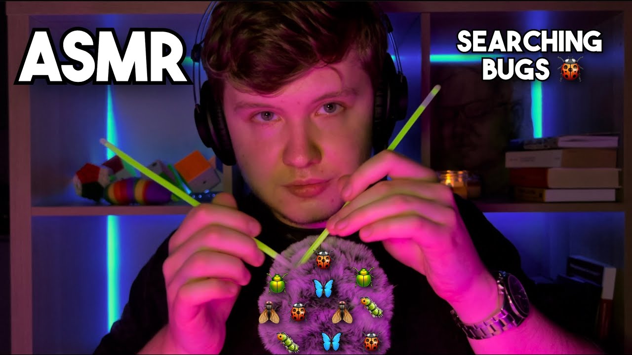 ASMR Tingly Bug Searching 🐞 mouth sounds ♡ inaudible, plucking, brain melting