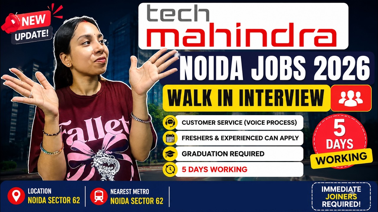 Noida Jobs 2026 | 5 Days Working | Latest Noida Jobs 2026 | Voice Process Jobs 2026
