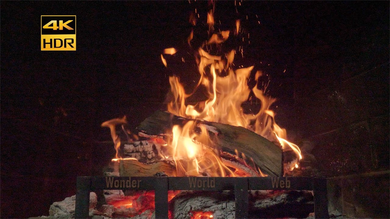 Real Wood Fireplace Burning Wood In Real Time With High Quality Sound And Visuals Relaxing 4K HDR