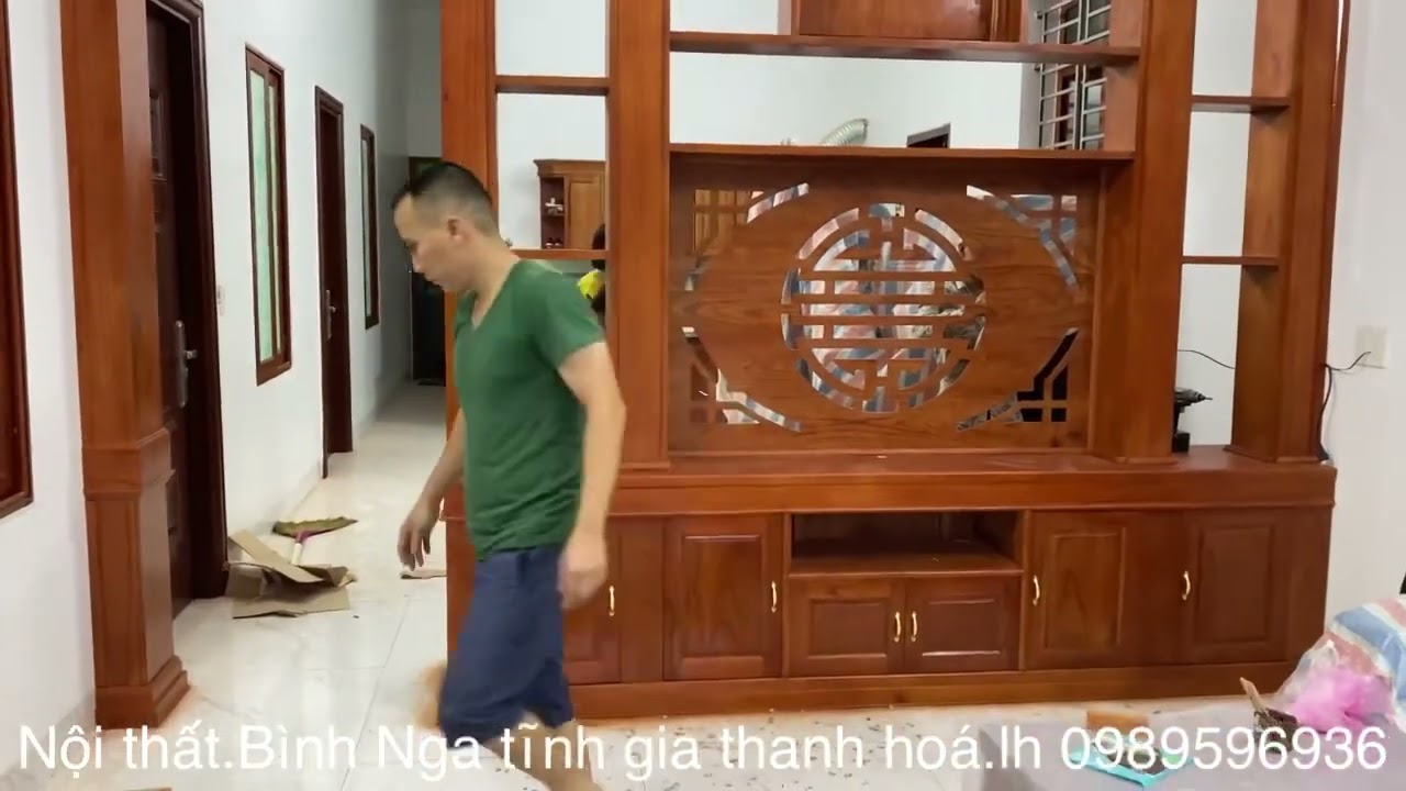vách ngăn phòng ,vách ngăn phòng khách bếp , vách gỗ lam