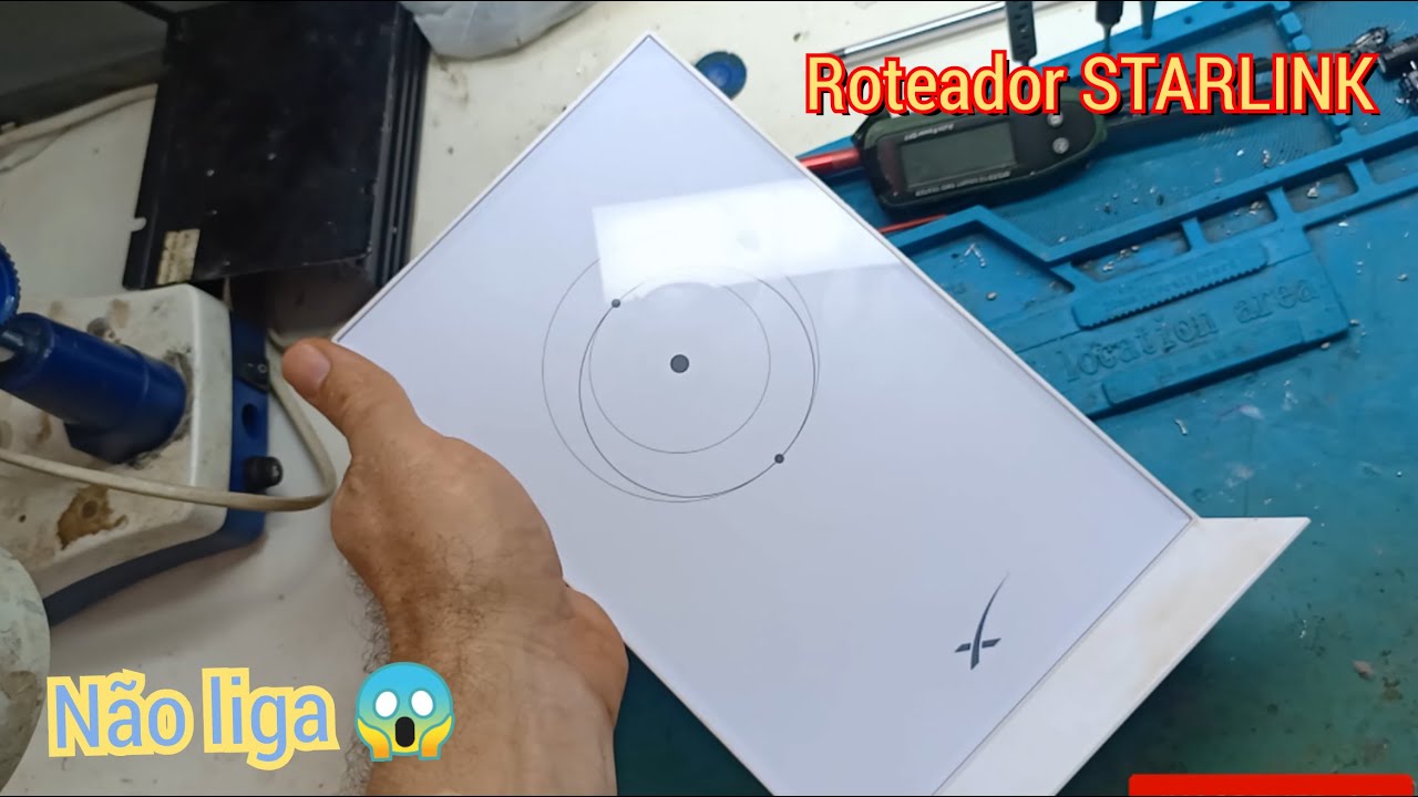 Roteador STARLINK modelo UTR-211 não liga depois de um surto na rede elétrica, fonte queimou