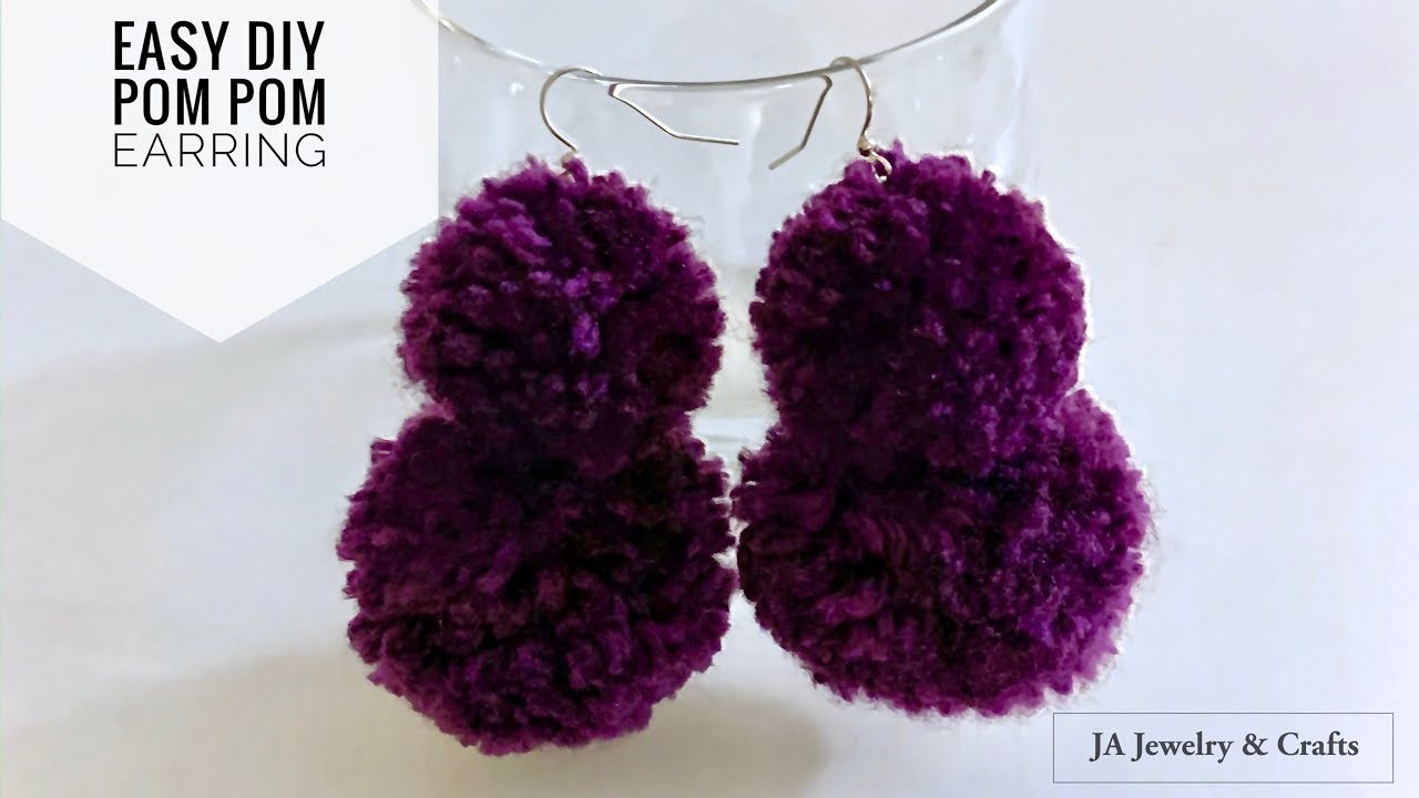 Easy DIY pom pom earring with Pom Pom maker || JA Jewelry & Crafts