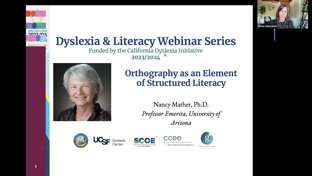 SCOE | Expert Webinar on Orthographic Knowledge with Dr. Nancy Mather | April 11, 2024