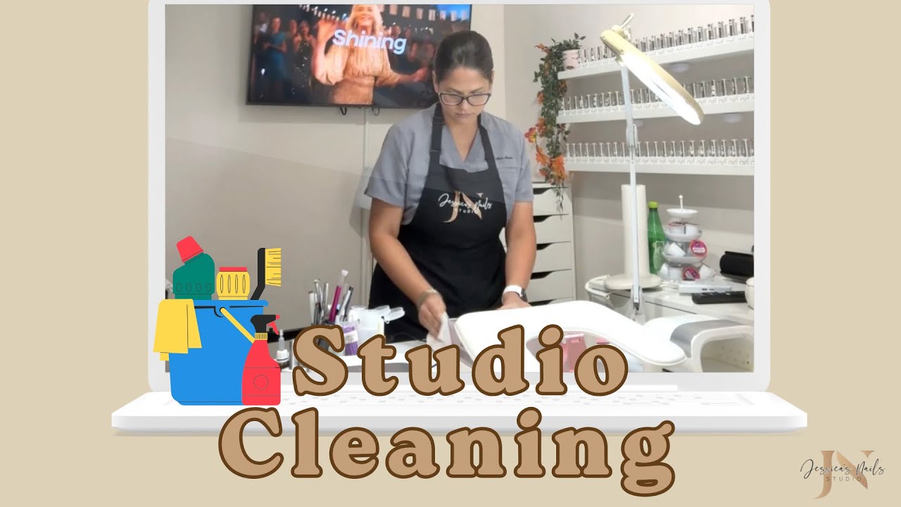 Watch Me Clean My Nails Studio | Nightly Cleaning Routine🧽🧹✨