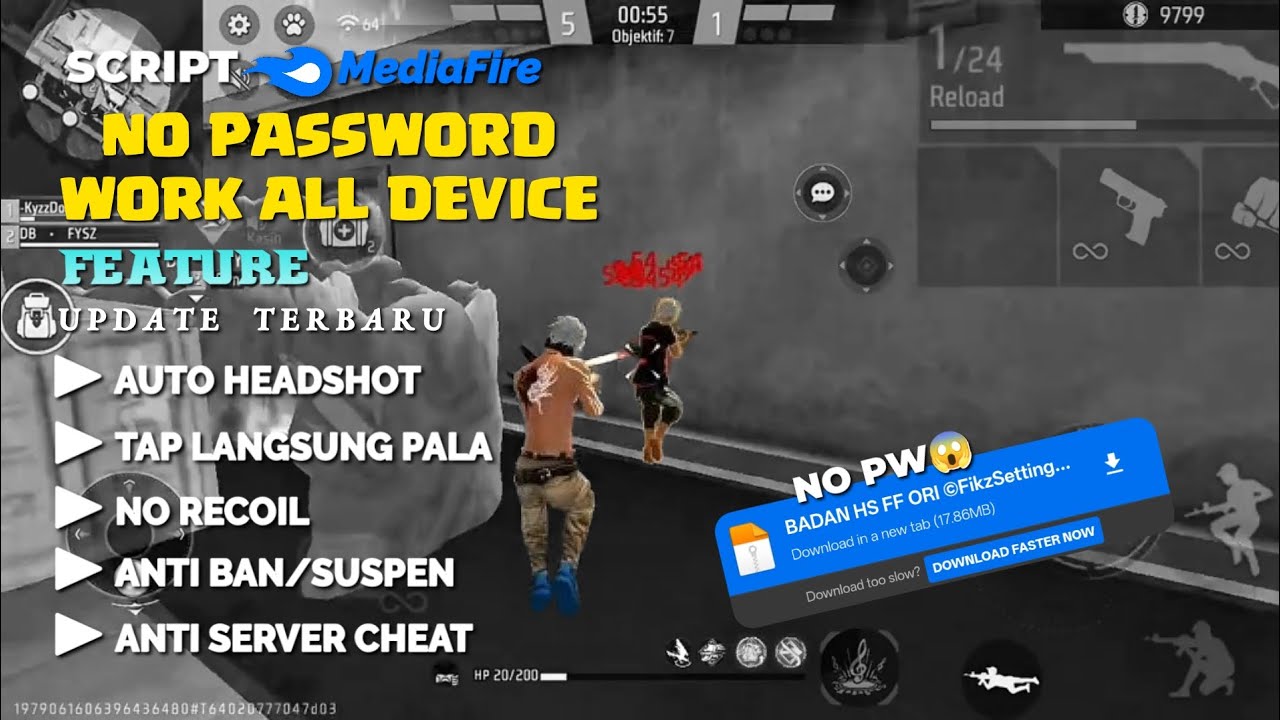 BADAN HEADSHOT‼️ FF BIASA/MAX TERBARU SETELAH UPDATE❗ANTI BAN/SUSPEN/BL😱 LINK MEDIAFIRE NO PASSWORD❗