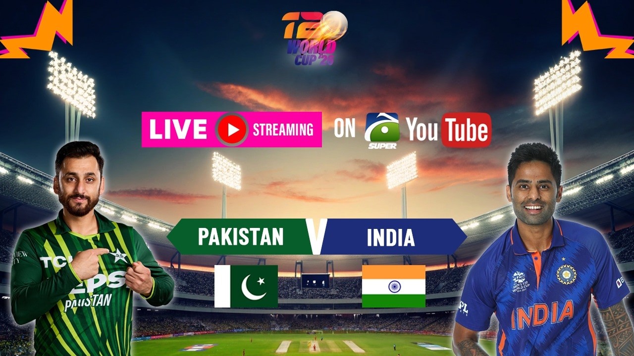 LIVE 🔴 𝗧𝟮𝟬 𝗪𝗼𝗿𝗹𝗱 𝗖𝘂𝗽 𝟮𝟬𝟮𝟲: India vs Pakistan Live Score | Live Scores & Updates | Geo Super