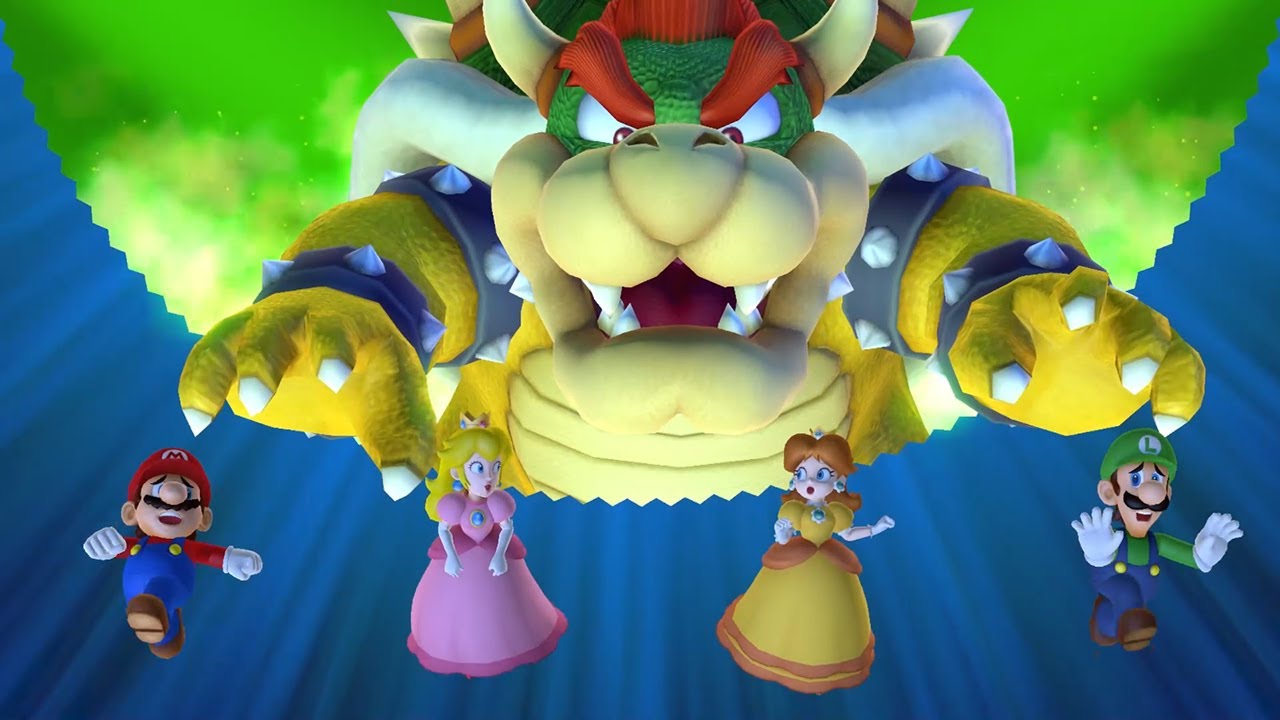 Mario Party 10 Mushroom Park - Mario vs Peach vs Daisy vs Luigi (Minigame)
