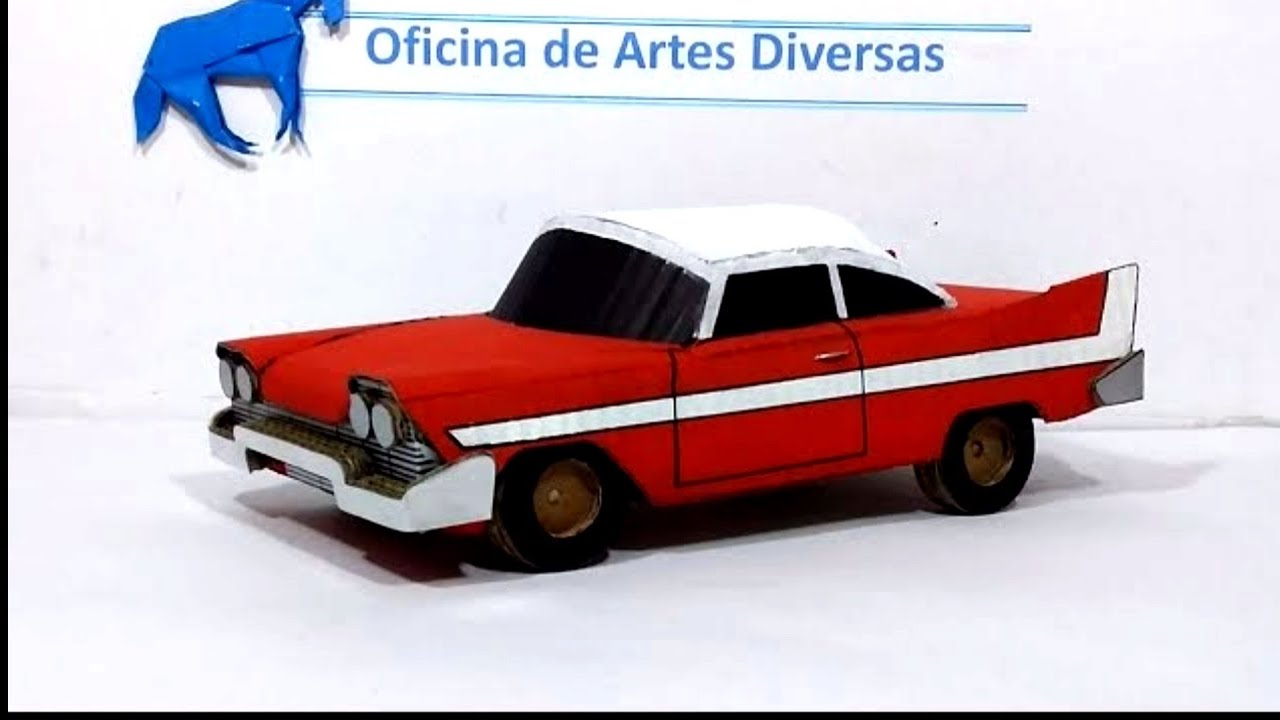 miniatura (Plymouth Fury 1958) feito de papelão (miniatura Cristine o carro assassino)
