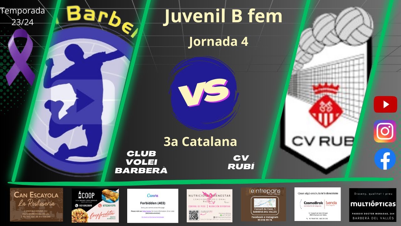 CV Barberà vs Volei Rubí Groc, Junenil B Femení, 10/3/24, 3ª Divisió Catalana, #Aymibarberà!!
