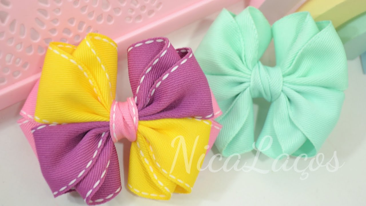 🎀 É maravilhoso! Laço Sheila Milena. Com dicas para iniciante. DIY - Ribbon bow hair