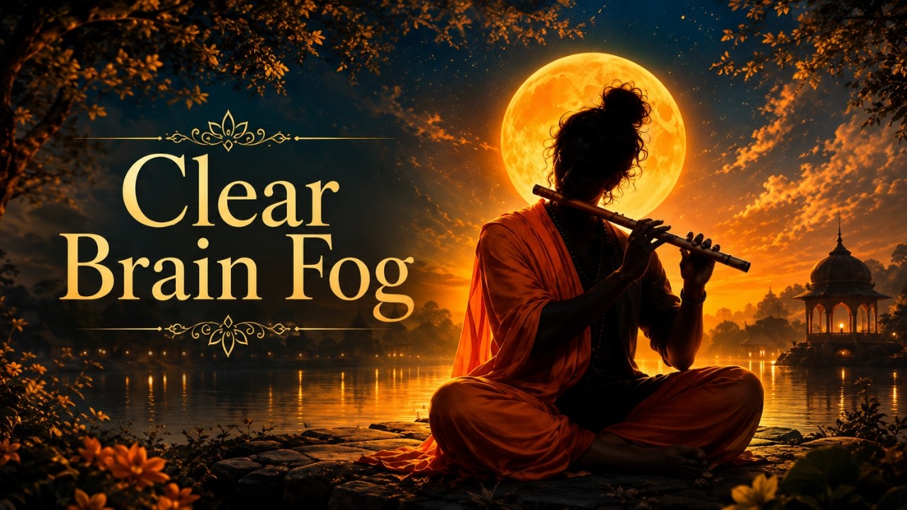 Clear Brain Fog Instantly | Relaxation & Mental Clarity  | Krishna Flute Music for Deep Focus, Sleep