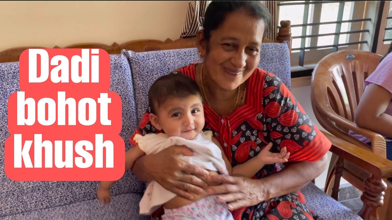 Finally reached India 🇮🇳 Mishu meeting her dadi for the first time.
