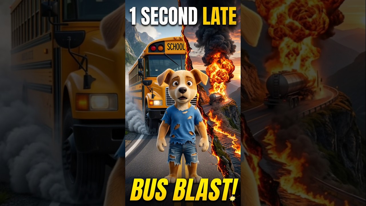 Agar Bus 1 Second Aage Hoti&hellip; Petrol Tanker Blast Ho Jata 😱 Puppy Saved Everyone