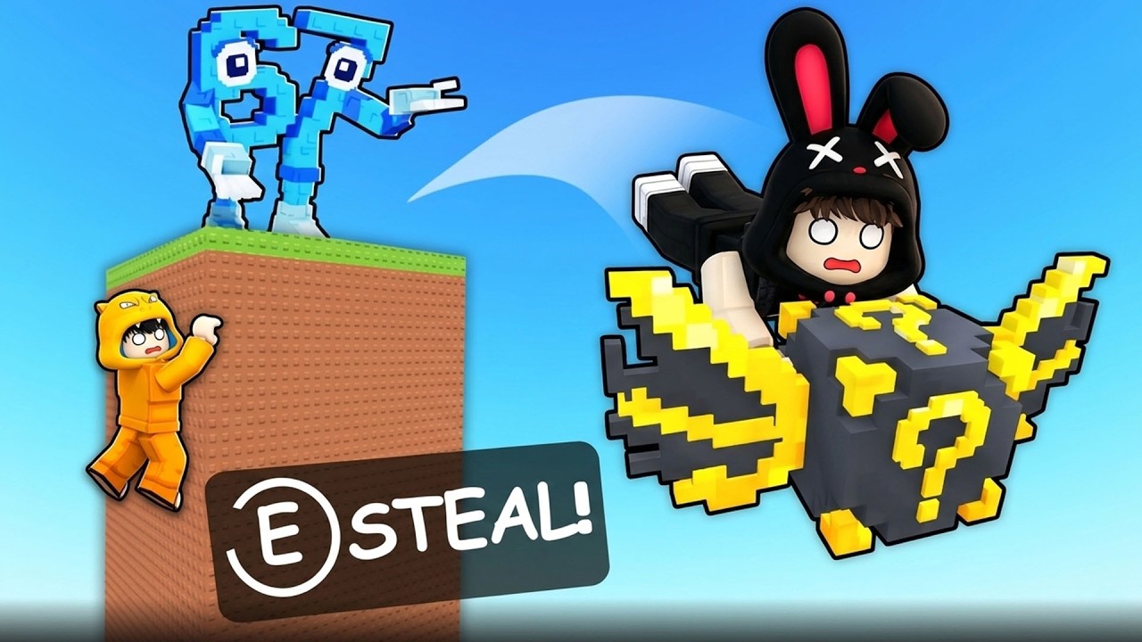 Ferix, Kezri Dan Ciko Lompat Setinggi Langit Demi LUCKY BLOCK Brainrot! ROBLOX