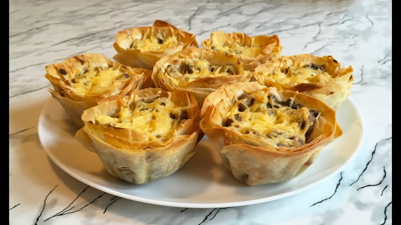 Корзинки из Лаваша с Грибами / Горячая Закуска / Baskets From Lavash / Hot Snack / Простой Рецепт