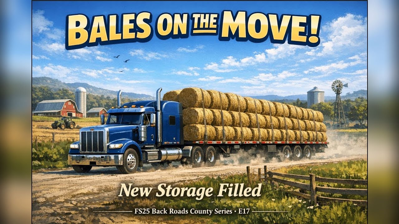 FS25 Bales on the move!! Backroads county [E17]