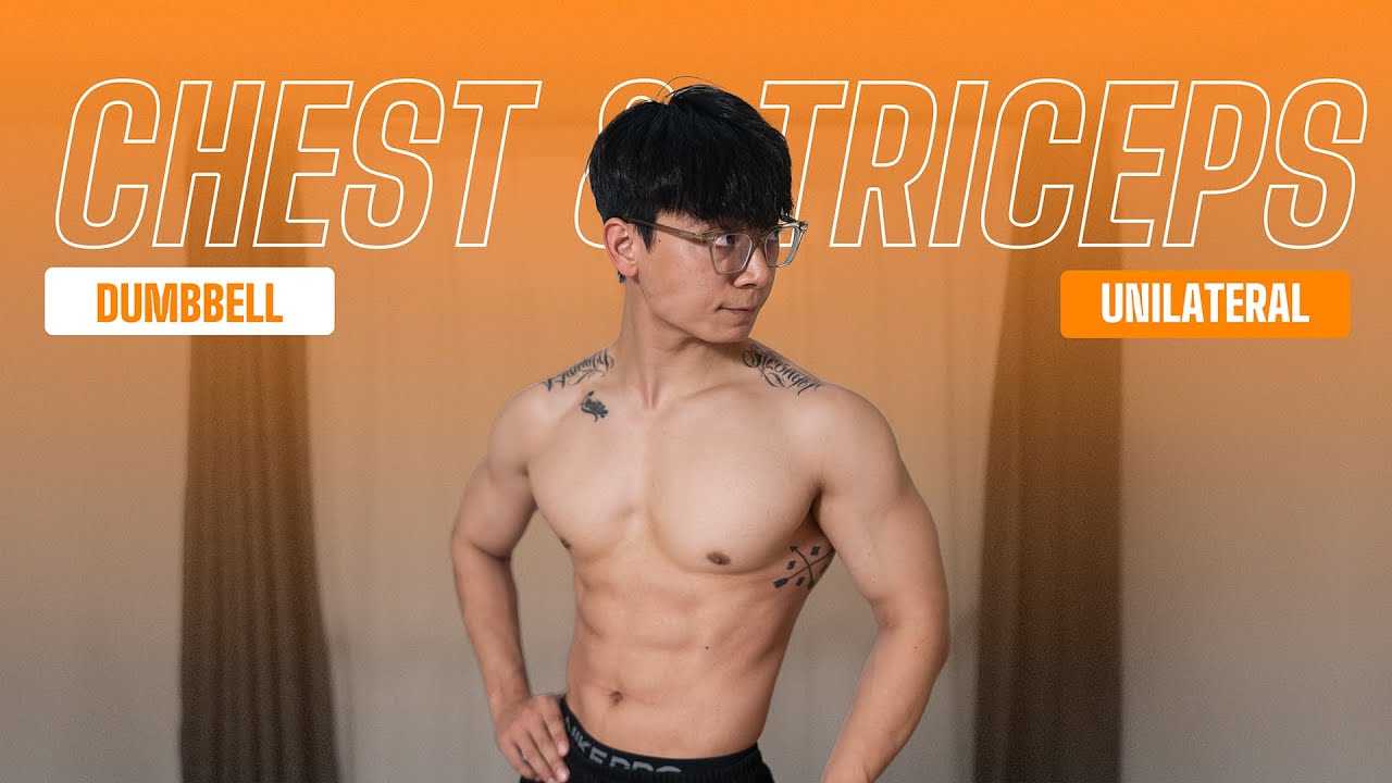 Bơm căng NGỰC & TAY SAU chỉ với 1 bên tạ đơn | Chest & Triceps | Unilateral Exercises | SHINPHAMM