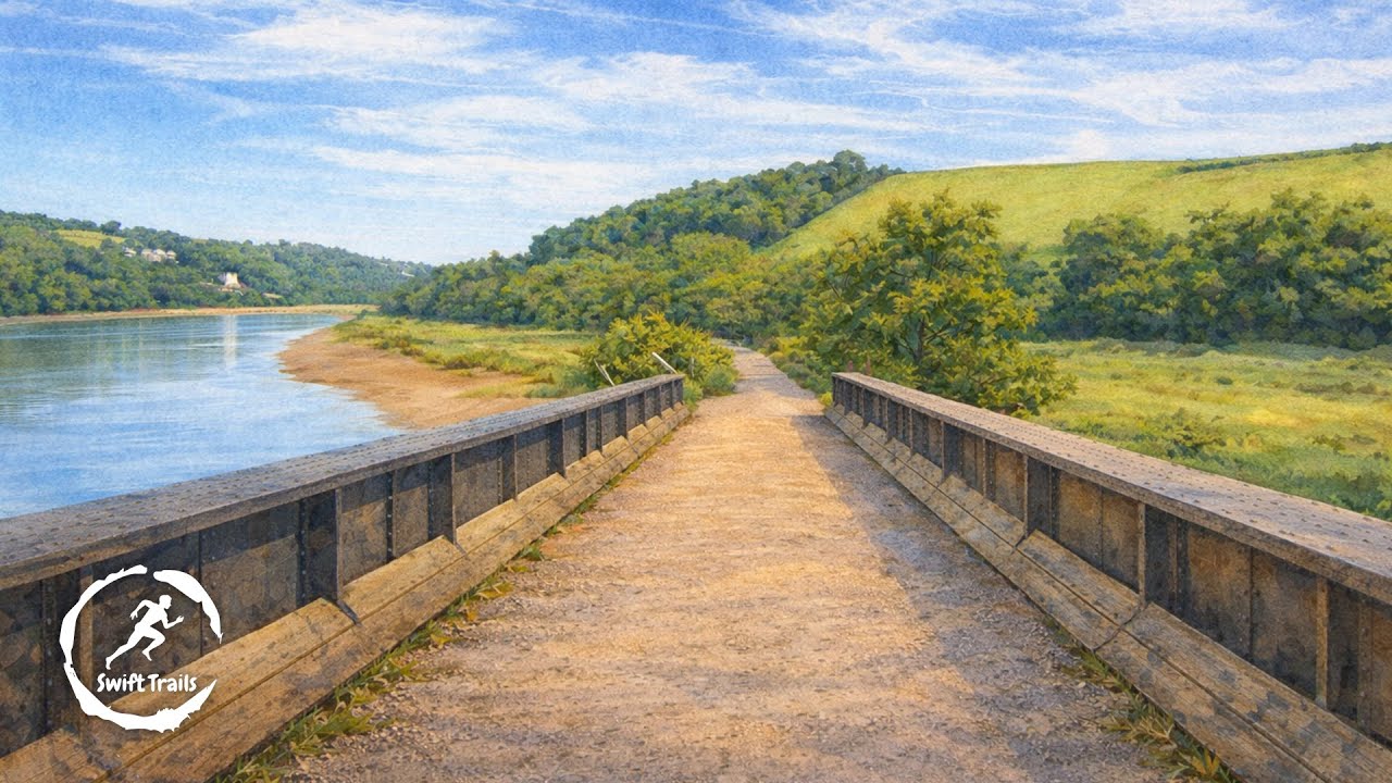 Virtual Run | Tarka Trail to Instow via Bideford, England | Treadmill Running Scenery