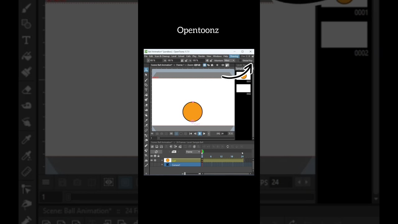Scale shrink shapes in OpenToonz #opentoonz #scale #tutorial