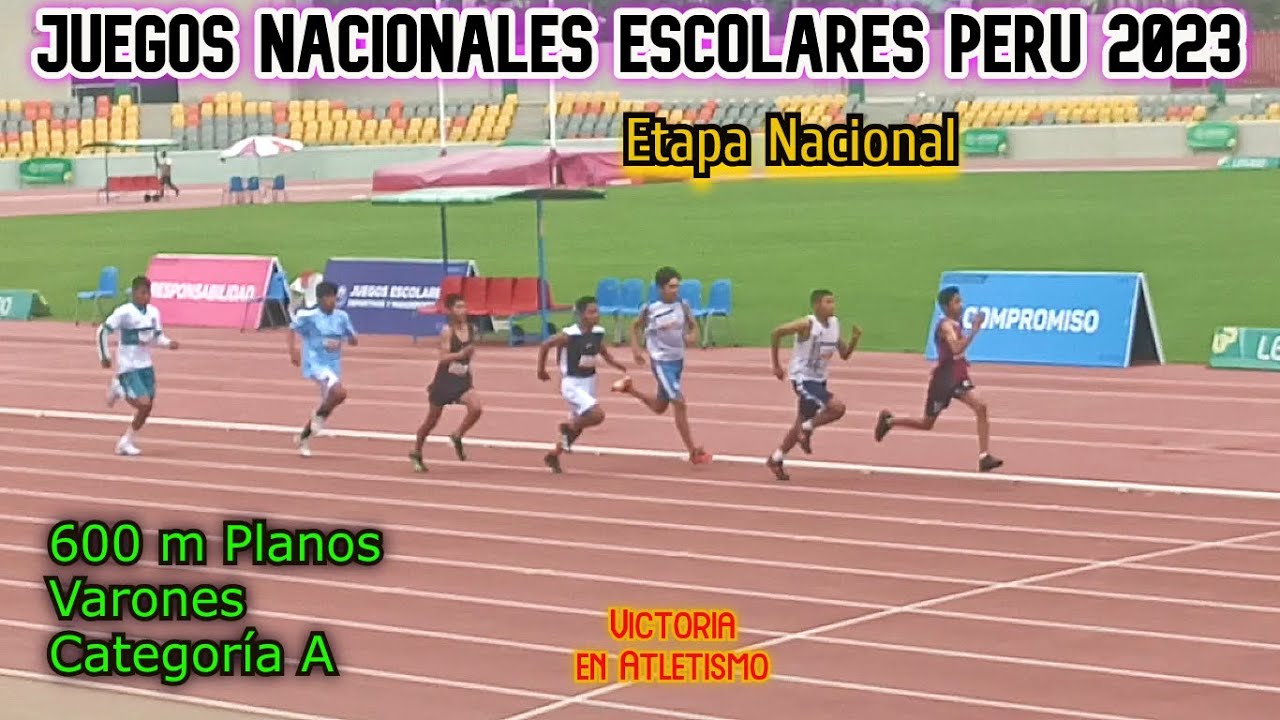 600 m Planos, Varones, Categoría A, Juegos Nacionales Escolares 2023, Etapa Nacional, Lima, Perú.